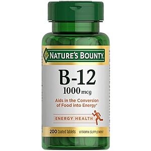 [SnS, AC] $8.71 | 2 × 200-Ct Nature's Bounty B12 Vitamin Tablets (1000mcg) ($4.36 each) at Amazon
